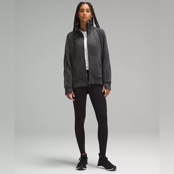 Lululemon scuba PLUSH oversized full zip funnel neck oversized Long - NWT XS/S - Picture 3 of 4